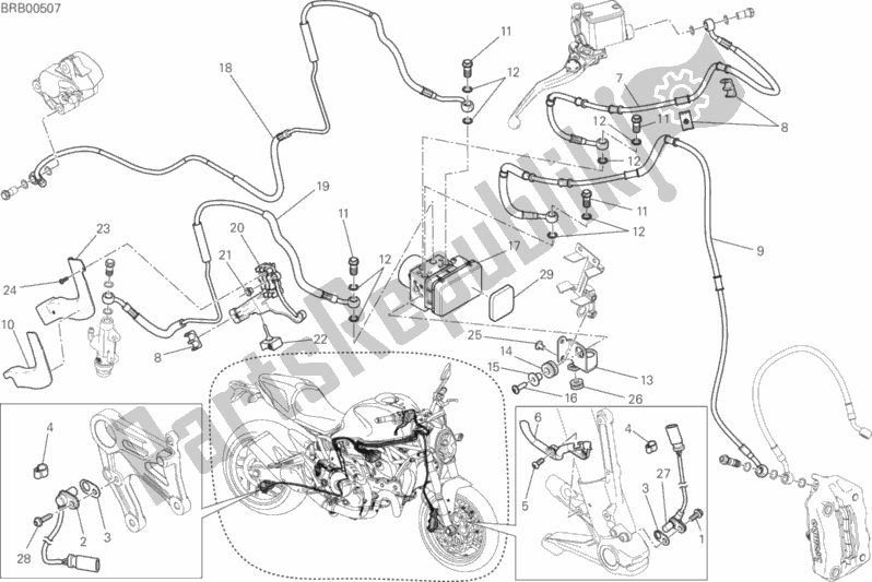All parts for the Antilock Braking System (abs) of the Ducati Monster 821 Brasil 2016